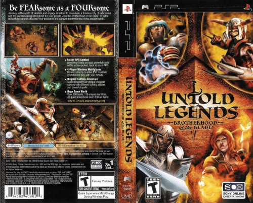 Untold Legends Brotherhood of the Blade [ULUS 10003] PSP Cover Art